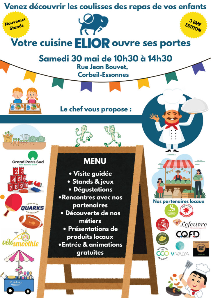 Programme des portes ouvertes du groupe Elior qui aura lieu le samedi 30 mai 2026.